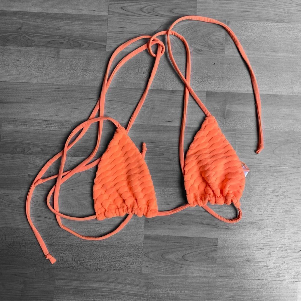 Good American Orange Cream String Bikini Top Size XS NWOT - Picture 2 of 7